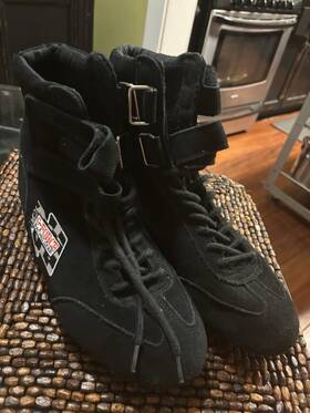 G Force Racing 11119 Gear Black Suede Midtop Shoe Sfi Size 10