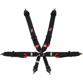 7621bk G-force Racing Gear 6pt Harness Camlock Indiv P U Black Fia