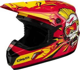 D3465231 Gmax Youth Mx-46y Unstable Off-road/mx Helmet Red/yellow Medium