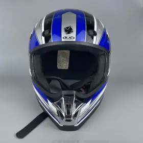 0871-0135-08-hh Hjc Cs-x2 Full Face Motorcycle Helmet Xxl Blue Flame Graphic Dot Approved