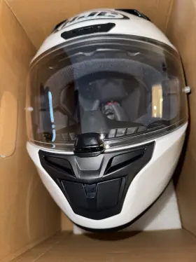 100528 Hjc - I 10 Full Face White Motorcycle Helmet/ Size Medium 57-58cm Used