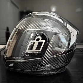 5300321 Icon Helmet Airframe Carbon Fiber Xs Black Gray Motorcycle Very Clean