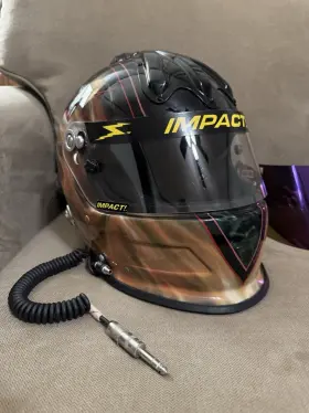 17020512 Impact Supercharger Helmet Size Medium With 3 Extra Simpson Visors