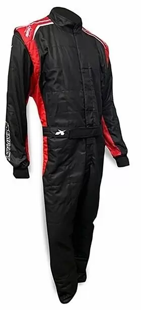 24222607 Impact Race Products Racer 2.0 Black With Red Trim Firesuit Xl Brand New
