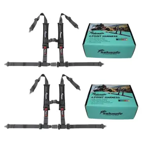 Rht112-24-2pk-bk Indusafe Pair Of Black 2 Inch 4 Point Harness Racing Safety Seat Belts Shoulder Strap Atv Utv