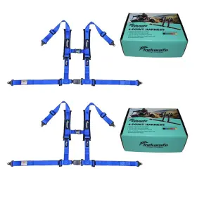 Rht112-24-2pk-bu Indusafe Pair Of Blue 2 Inch 4 Point Harness Racing Safety Seat Belts Shoulder Strap Atv Utv