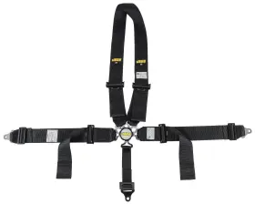 70112 Jegs Black Cam Lock Ultra Series Harness 5-point Design Pull Down U-type
