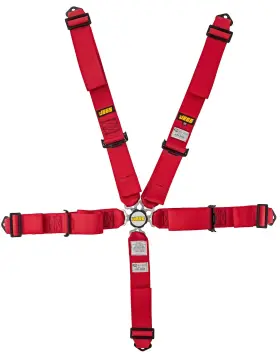 Jegs 889944453727 Cam Lock Ultra Series Harness 5-point Design Pull Up Lap Adjusters Red