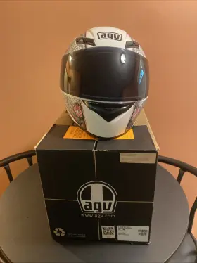 03215290 K-3 Agv Helmet Dot Multi Crew White/silver/pink Size M
