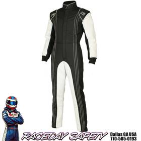 K1 Race Gear 10-gk2-bw Racegear Gk2 Kart Racing Suit Black/white Youth And Adult Sizes