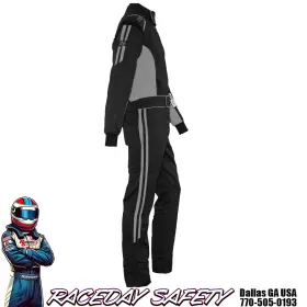 20-chl-ng K1 Race Gear Racegear Challenger Racing Suit Kids And Adult Sizes Sfi 3.2a/1 Black/gray