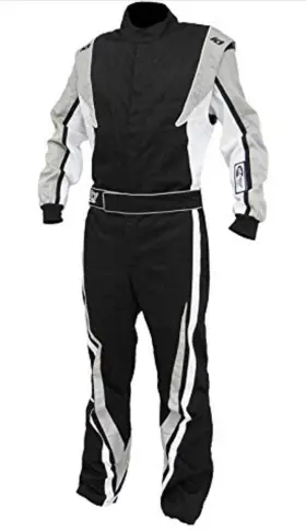 20-vic-n-lxl K1 Race Gear Sfi 3.2a/1 Victory Auto Racing Suit Black/white/grey Med/large
