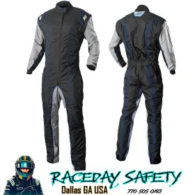 10-gk2-b-7xs K1 Racegear Gk2 Youth Kart Racing Suit Black/gray/blue Size 7x-small