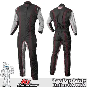 10-gk2-r-xl K1 Racegear Gk2 Kart Racing Suit Black/gray/red Size X-large