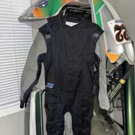 10-gk2-v-m K1 Racegear Used Lvl. 2 Gk2 Karting Suit Size M 52 Boot Cut Black/ Blue