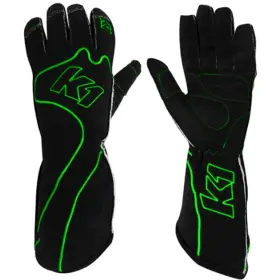 13-rs1-v-m K1 Racegear Rs1 Karting Gloves Black Green Size M