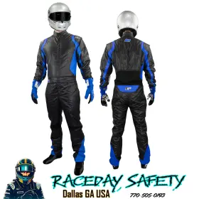 20-pr2-nb-lxl K1 Racegear Precision Ii Nomex Racing Suit Black/blue Sfi Size Large/x-large