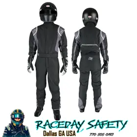 20-pry-ng-2xs K1 Racegear Precision Ii Youth Sfi 3.2a/5 Race Suit Black/gray Size 2x-small