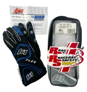 23-flx-nb-s K1 Racegear Flex Racing Gloves Made With Nomex - Black/blue Large 23-flx-nb-s K1 Racegear Flex Racing Gloves Made With Nomex - Black/blue Large