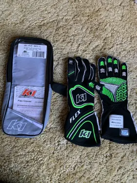 23-flx-nfv-l K1 Racegear Racing Gloves Flex Made With Nomex - Flo Green Large