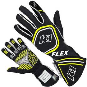 K1 Racegear 23-flx-nfy-s 23 Flex Series Nomex Racing/karting Gloves Sfi 3.3/5 Small Black/flo Yellow