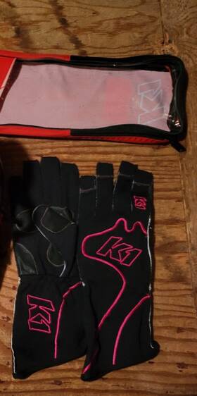 K1 Racegear 23-rs1-p-l Racing Gloves Black/pink Adult Size L Never Worn