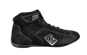 24-chl-n-95 K1 Racegear Challenger Shoes Sfi3.3/5 Black Suede Leather Size 9.5