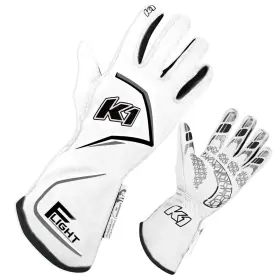 K1 Racegear 840442404000 23 Flt Wg L Gloves Flight Large White