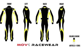 Mr-79 Move Race Mr-83 Extra-light Sfi 3.2a/5 Double Layer Nomex Car Track Suit Yellow