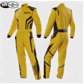 Move Race Mr-85 Extra-light Sfi 3.2a/5 Approved Nomex 2-layer Auto Racing Suit Yellow