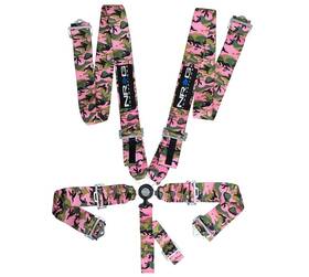 Nrg Sbh-rs5pcpkcamo Sfi For 16.1 5-point Pink Camo Seat Belt Harness With Cam Lock