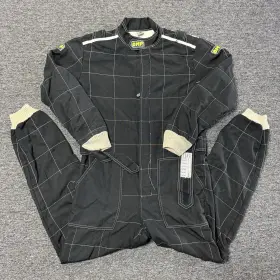 2001-069 Omp Vintage Cordura Fmk-fia Black Full Body Kart Racing Suit - Size 52