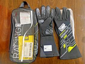 Omp Ib0-0777-a01-178-l Sport Gloves Fia Black / Fluo Yellow Lg Approved Single Layer Fire Retardent