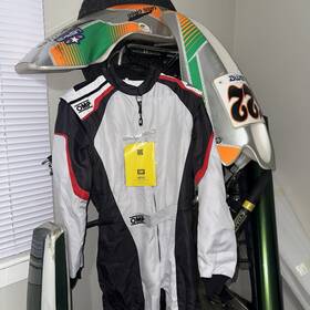 Omp Ka0-1734-a01 Ks-3 Kart Racing Suit Size 50 Fia Approved Black/white