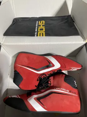Ic80306146 Omp Racing Tecnica Evo Shoes Fia Red Mens Size 9 Us 8 Uk Eu42 Like New Bonus