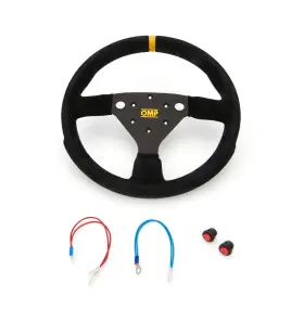 Od0-2042-a01-071 Omp Racing Inc. For 320 Sp Steering Wheel Black Grip Silver Center