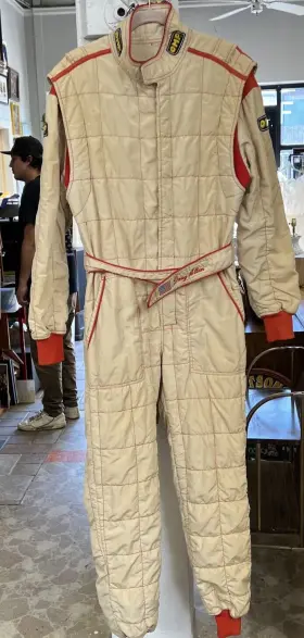 Rs.004.01 Omp Nomex Vintage Race Suit Size 56 Beige And Red/orange Inch Doug Allen