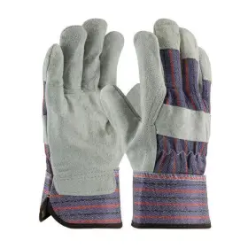 85-7500 Pip 85-7500/l - Split Grain Leather Palm Glove Fabric Back Rubberized Safety