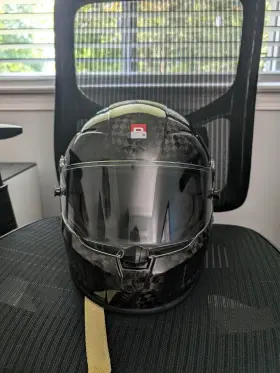 Hc700220 Pryotect Pyrotect Pro Air Flow Carbon Fiber Full Face Helmet No Duckbill