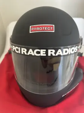 Hb946520 Pyrotect Sportmax Midair Xl Flat Black Helmet With Pci Race Radios