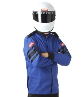 111023rqp Racequip 110 Series Driving Jacket Sfi 3.2a/1 Blue/black Stripe Medium