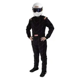 130906 Racequip Chevron 1 Series Black Xl Single Layer Racing Driver Fire Suit