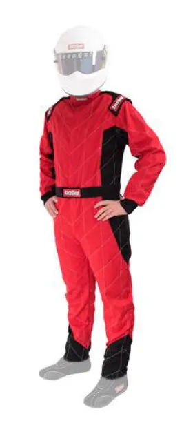130915 Racequip One Piece Single Layer Racing Driver Fire Suit Sfi 3.2a/ 1 Red Large