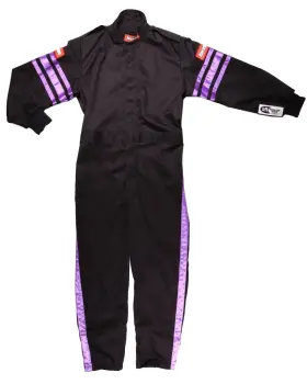 1950596rqp Racequip Pro-1 Driving Suit Sfi 3.2a/1 Black/purple Stripe Youth Xl