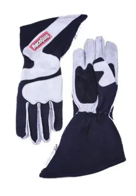 359605 Racequip 359 Series 2 Layer Nomex Outseam Race Gloves Sfi 3.3/5 Gray And Black