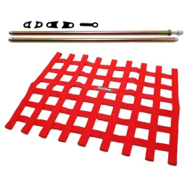721015 Racequip 700101 Red Window Net And Mounting Install Kit Non Sfi Circle Track Racing