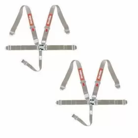 711061 Racequip 2 5 Point Silver Platinum Seat Belts Pair Racing Harness Pack