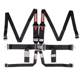 718008rqp Racequip Latch And Link 6 Point Hans/hnr Harness Black