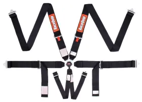 744004 Racequip Camlock 6 Point Auto Racing Harness Set Pull-up Lap Sfi 16.1 Seat Belt