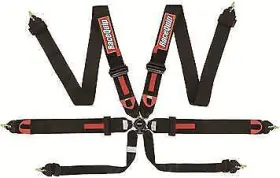 851001rqp Racequip 6 Point Harness Camlock Fia Pull Down Adjust Clip-in/wrap
